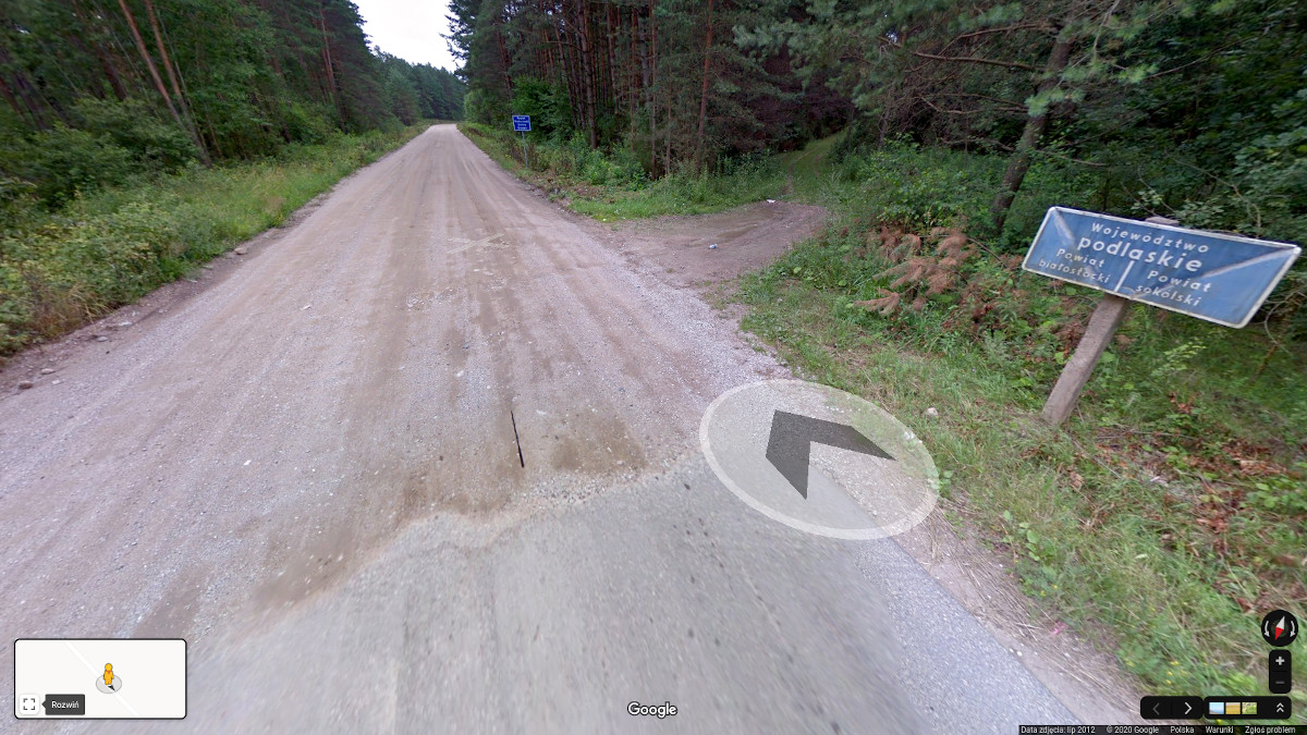 Granica powiatów - granica asfaltu /fot. Google Streetview/