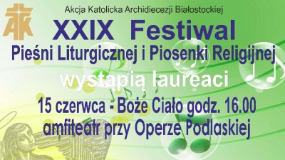 XXIX Festiwal Pieśni Liturgicznej i&nbsp;Piosenki Religijnej