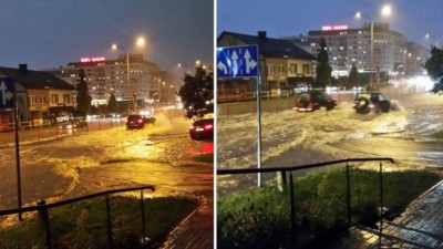 Białystok znów zalany po&nbsp;burzy