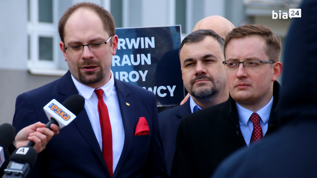 Liderzy konfederacji - od&nbsp;lewej: Marcin Sawicki, Piotr Lisiecki, Robert Winnicki /fot. H. Korzenny Bia24/
