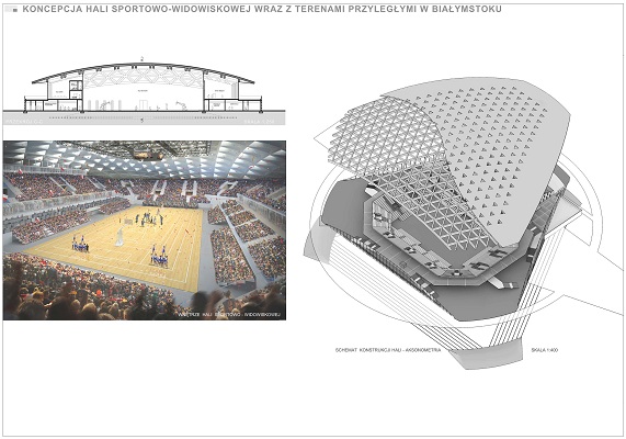 Koncepcja hali widowskowo-sportowej w&nbsp;Białymstoku 