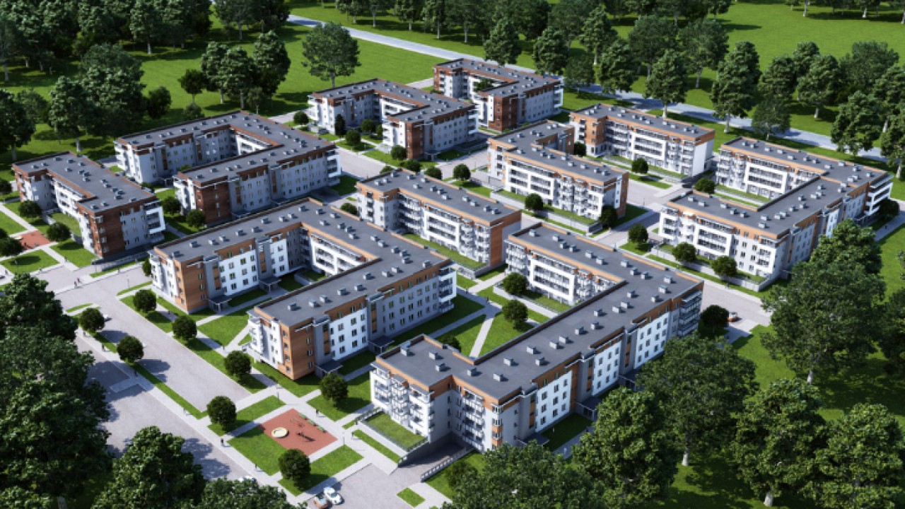 Wizualizacja osiedla - Kombinat Budowlany