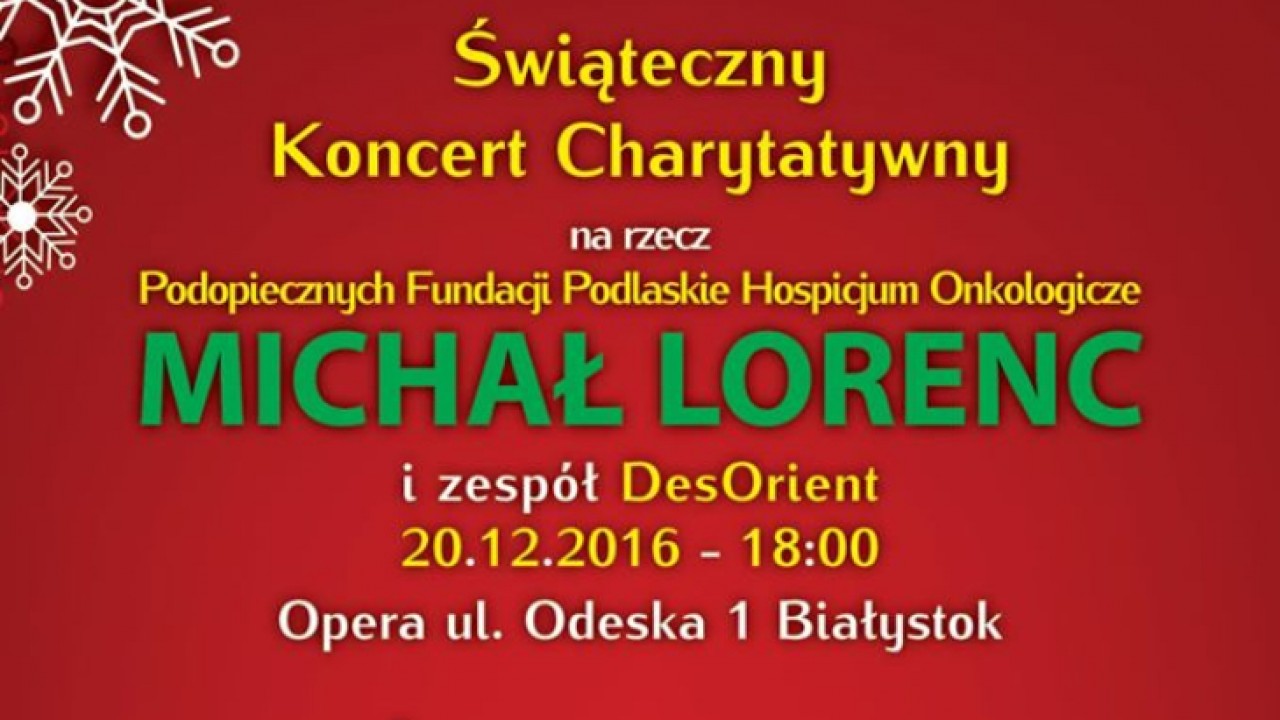 Koncert charytatywny 20 grudnia godz.18:00 OiFP