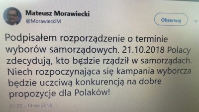 Mateusz Morawiecki ogłosił datę wyborów samorządowych