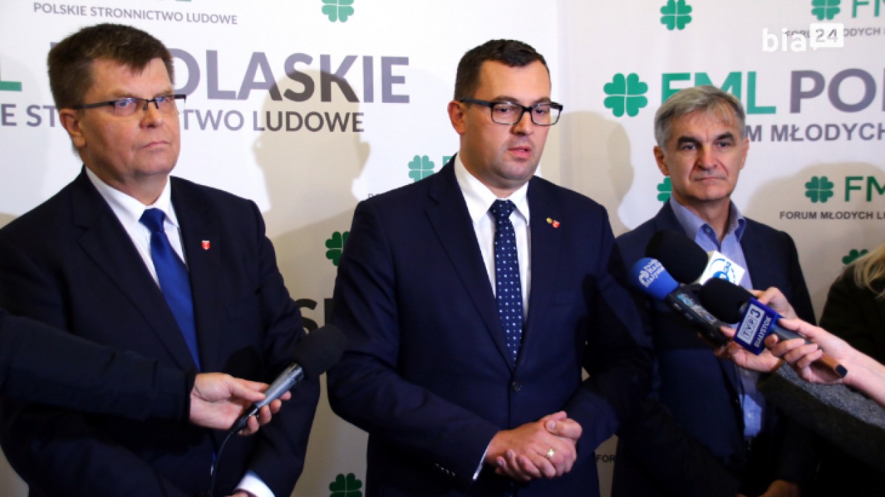 Liderzy wojewódzkiego PSL na konferencji prasowej po ogłoszeniu wyniku wyborów /fot. archiwum Bia24/  