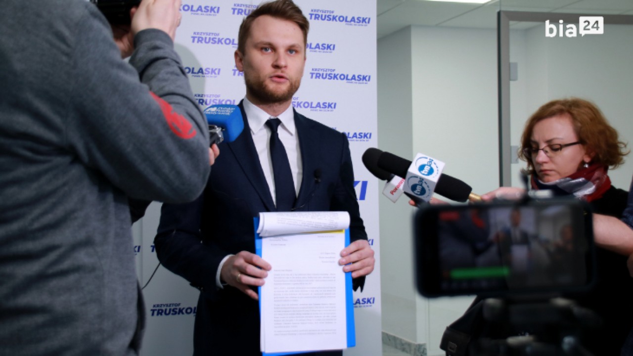 Poseł Krzysztof Truskolaski z apelem do ministrów w sprawie gróźb karalnych po jego adresem /fot. H. Korzenny Bia24/ 