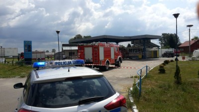 Wypadek na&nbsp;stacji paliw w&nbsp;miejscowości Koce-Basie w&nbsp;gminie Ciechanowiec
