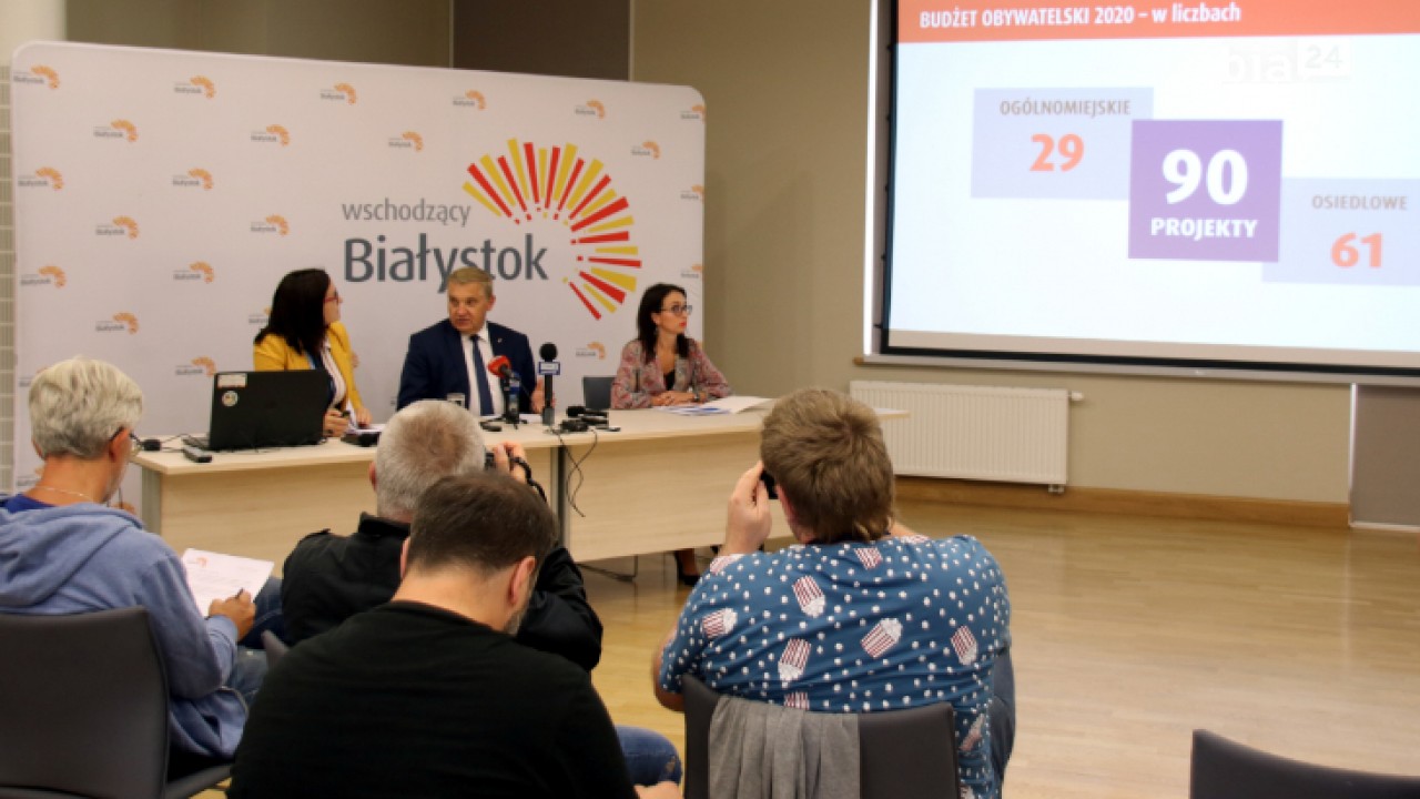 Prezydent Białegostoku prezentuje projekty Budżetu Obywatelskiego 2020 zakwalifikowane do głosowania /fot. H. Korzenny Bia24/