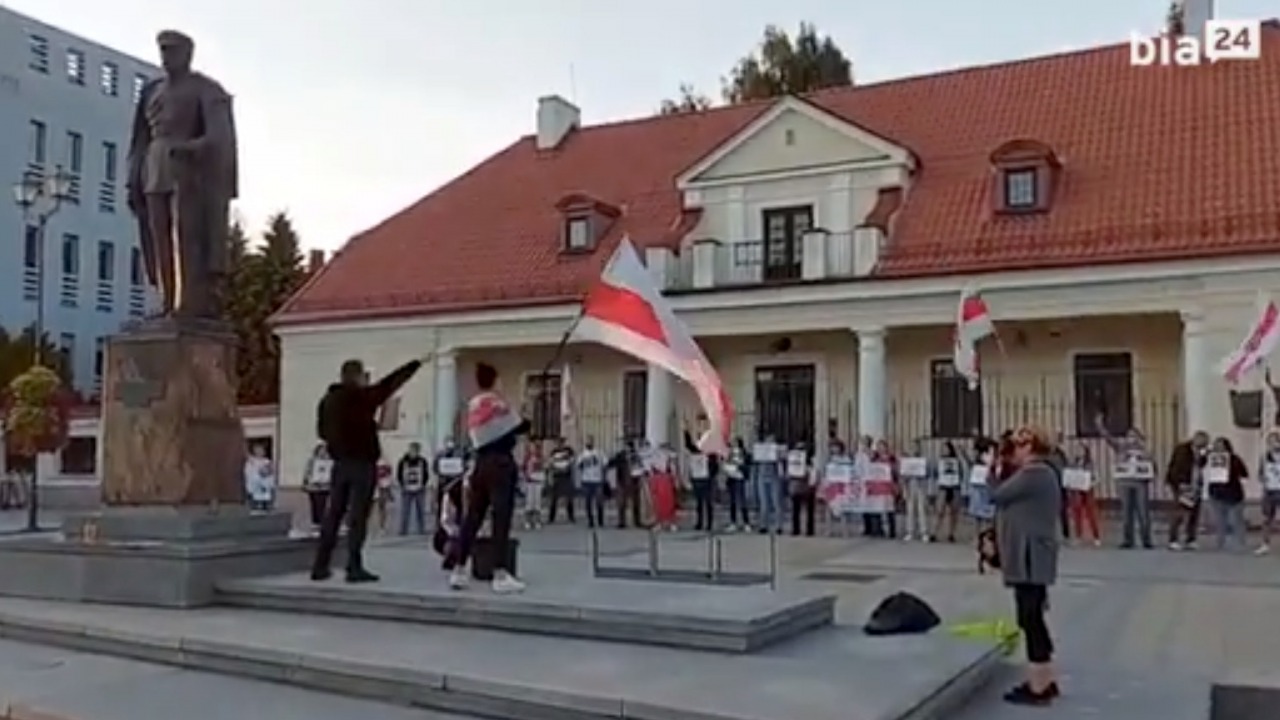 VIDEO. Manifestacja w&nbsp;obronie niezależnych dziennikarzy w&nbsp;Białorusi