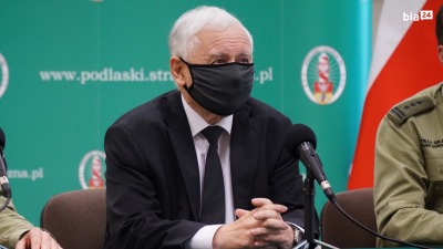 Jarosław Kaczyński w&nbsp;Białymstoku. Skomentował sytuację na&nbsp;granicy