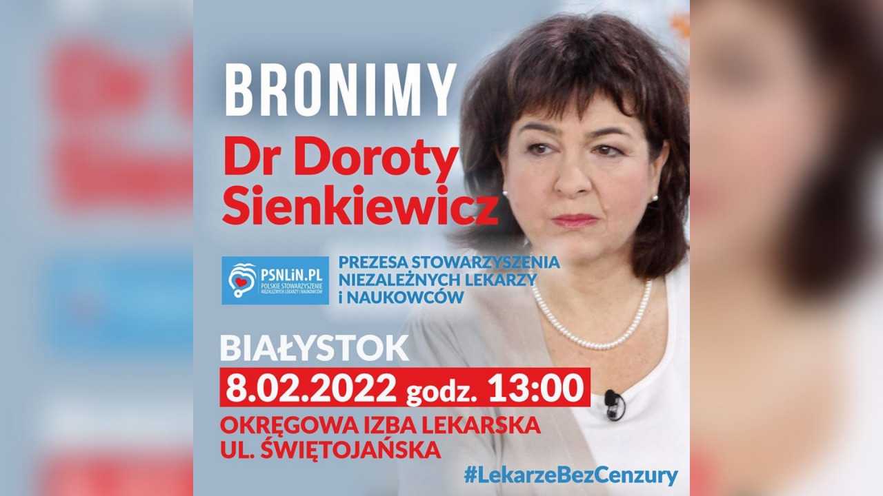 Plakat wydarzenia "Bronimy dr Doroty Sienkiewicz" [fot. Stowarzyszenie STOP NOP]