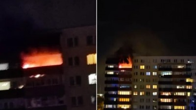 Białystok - pożar na&nbsp;ul. Hallera