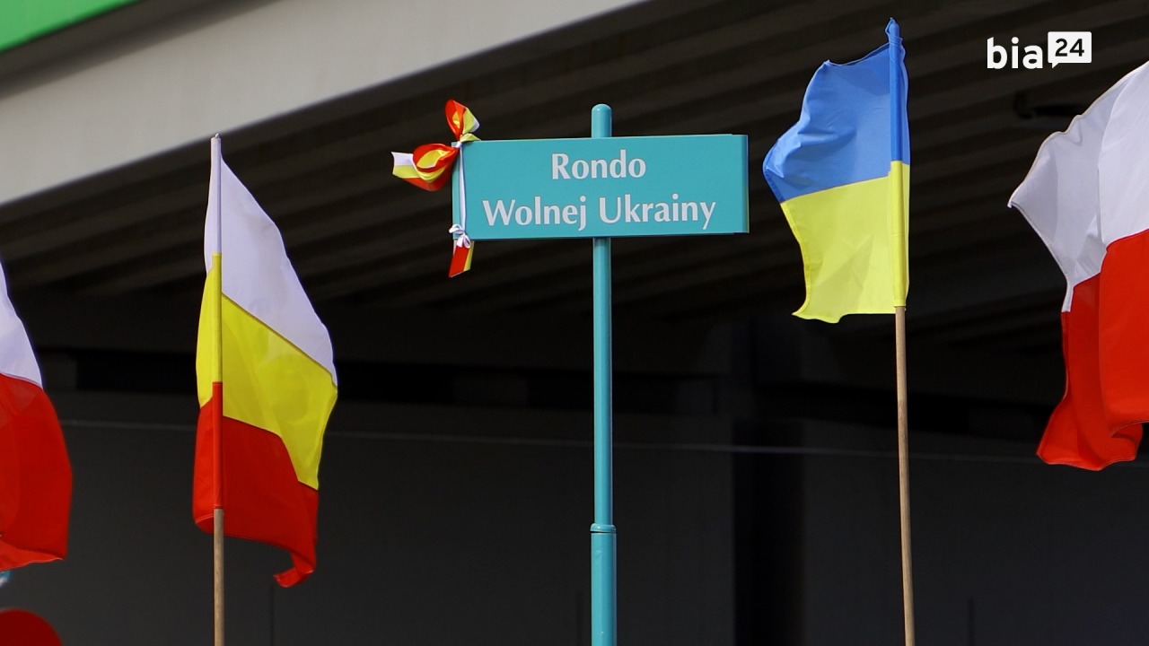 VIDEO. Rondo Wolnej Ukrainy w&nbsp;Białymstoku otwarte