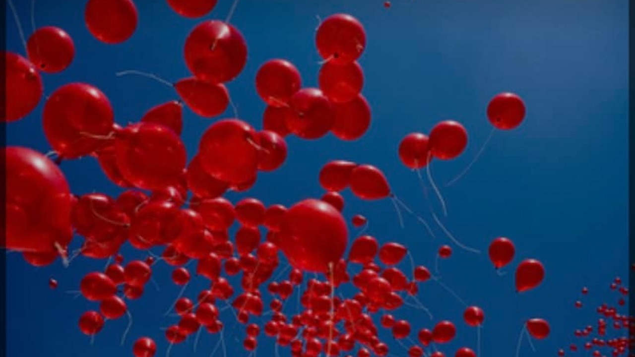 Czerwony balon jest symbolem dystrofii mięśniowej [fot. Fundacja StopDuchenne/Facebook]