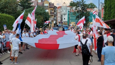 Marsz solidarności z&nbsp;Białorusią przeszedł ulicami Białegostoku