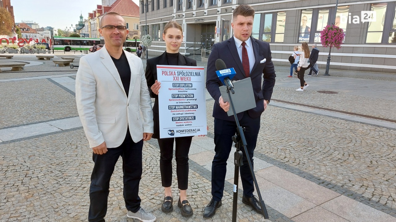 Jakub Banaś i Adrian Stankiewicz podczas konferencji prasowej [fot. Bia24]