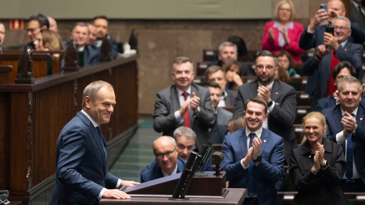 Donald Tusk po powierzeniu mu przez Sejm misji utworzenia rządu [fot. P. Tracz/Kancelaria Sejmu]