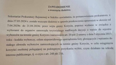 Korycin. Prokuratura wszczęła śledztwo