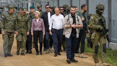 Ursula von der Leyen na&nbsp;polsko-białoruskiej granicy