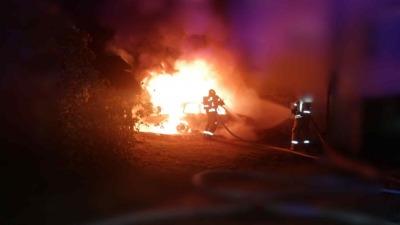 Nietrzeźwy wsiadł za&nbsp;kierownicę. Samochód spłonął