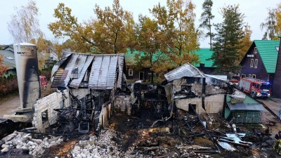 Pożar w Korycinach – spłonął budynek w Ziołowym Zakątku