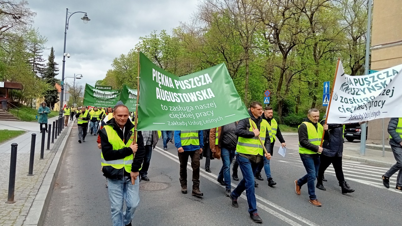 Protest Branży Drzewnej, kwiecień 2024 r. Białymstoku [fot. mat. organizatora]