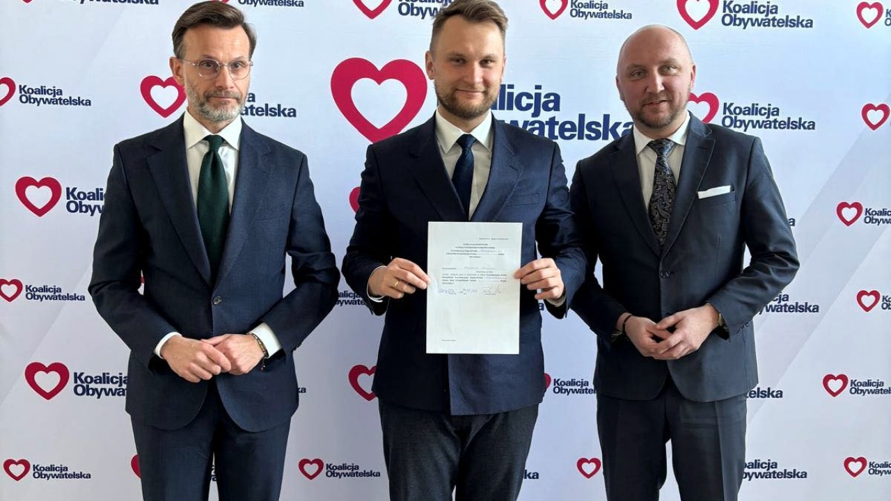 Jacek Brzozowski, Krzysztof Truskolaski, Łukasz Prokorym i zgłoszenie kandydatury na szefa podlaskiej KO[fot. Facebook]