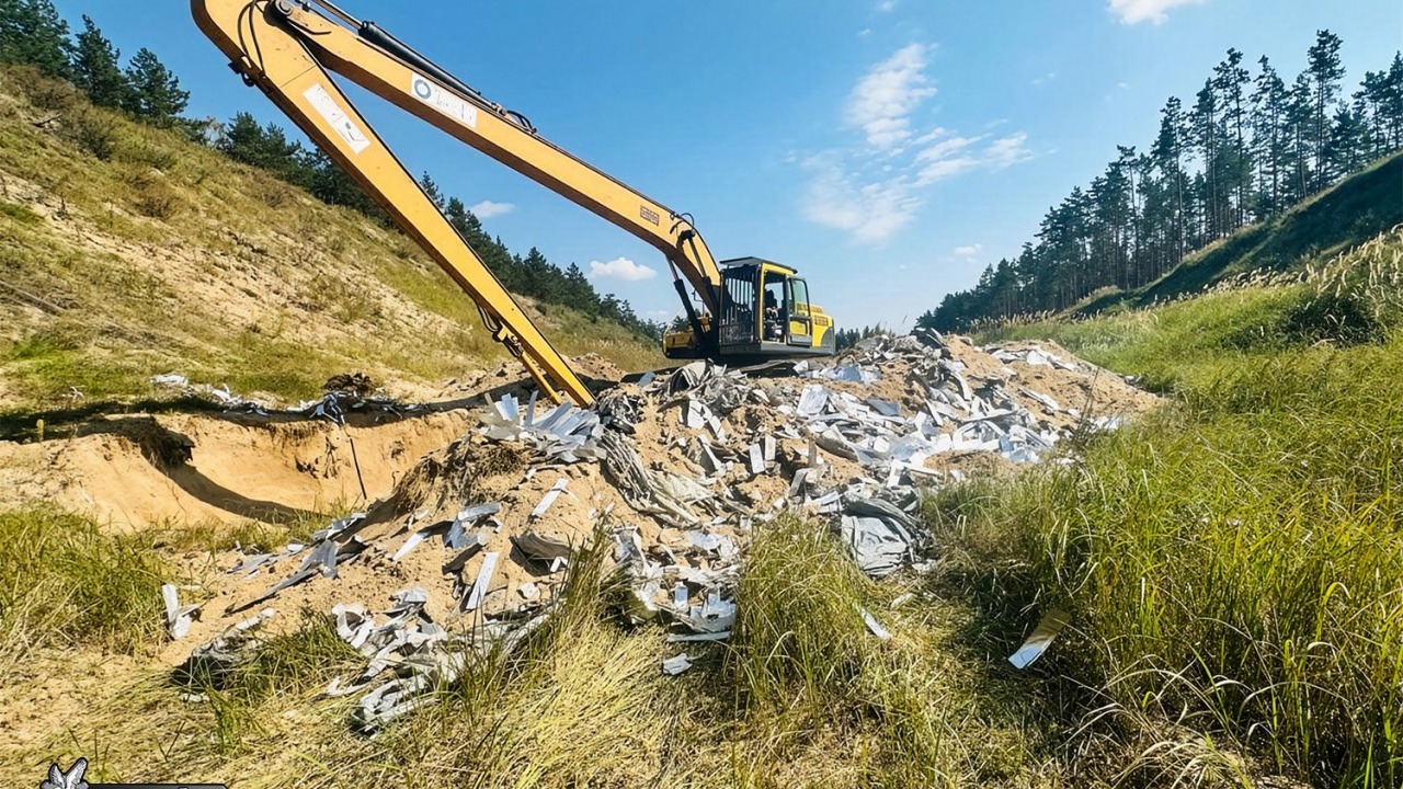 Nielegalne wysypisko odpadów w powiecie zambrowskim [fot. CBŚP]