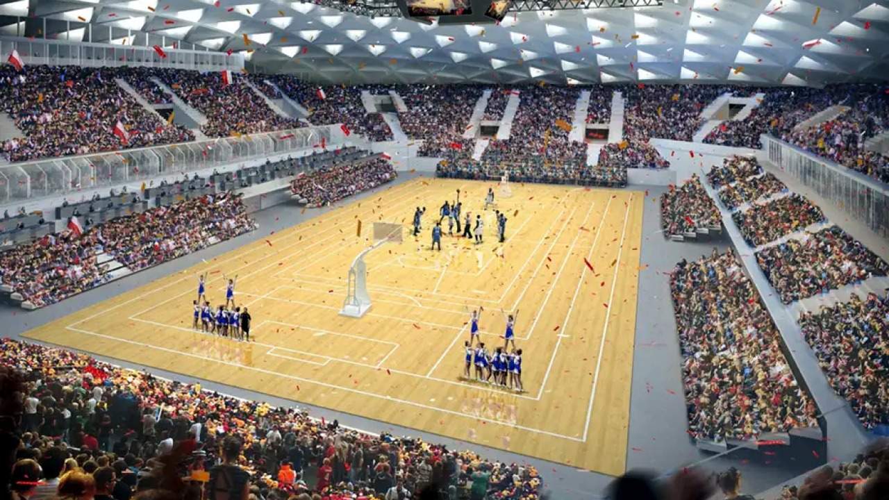 Wizualizacja wnętrza hali sportowo-widowiskowej w Białymstoku [mat. prasowe UM Białystok]